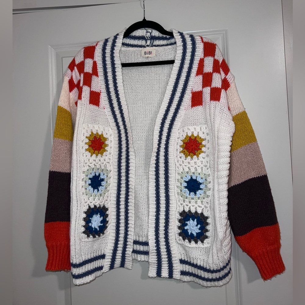 Bibi colorful crochet cardigan